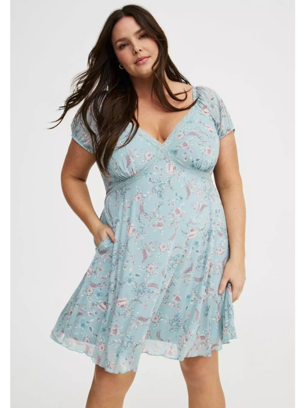 NWT Torrid 1 Floral Mesh Mini Dress 1X 14 16